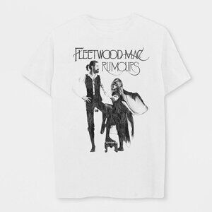 NWT Fleetwood Mac Short Sleeve Graphic T-Shirt - White M: Band Logo Pullover Tee